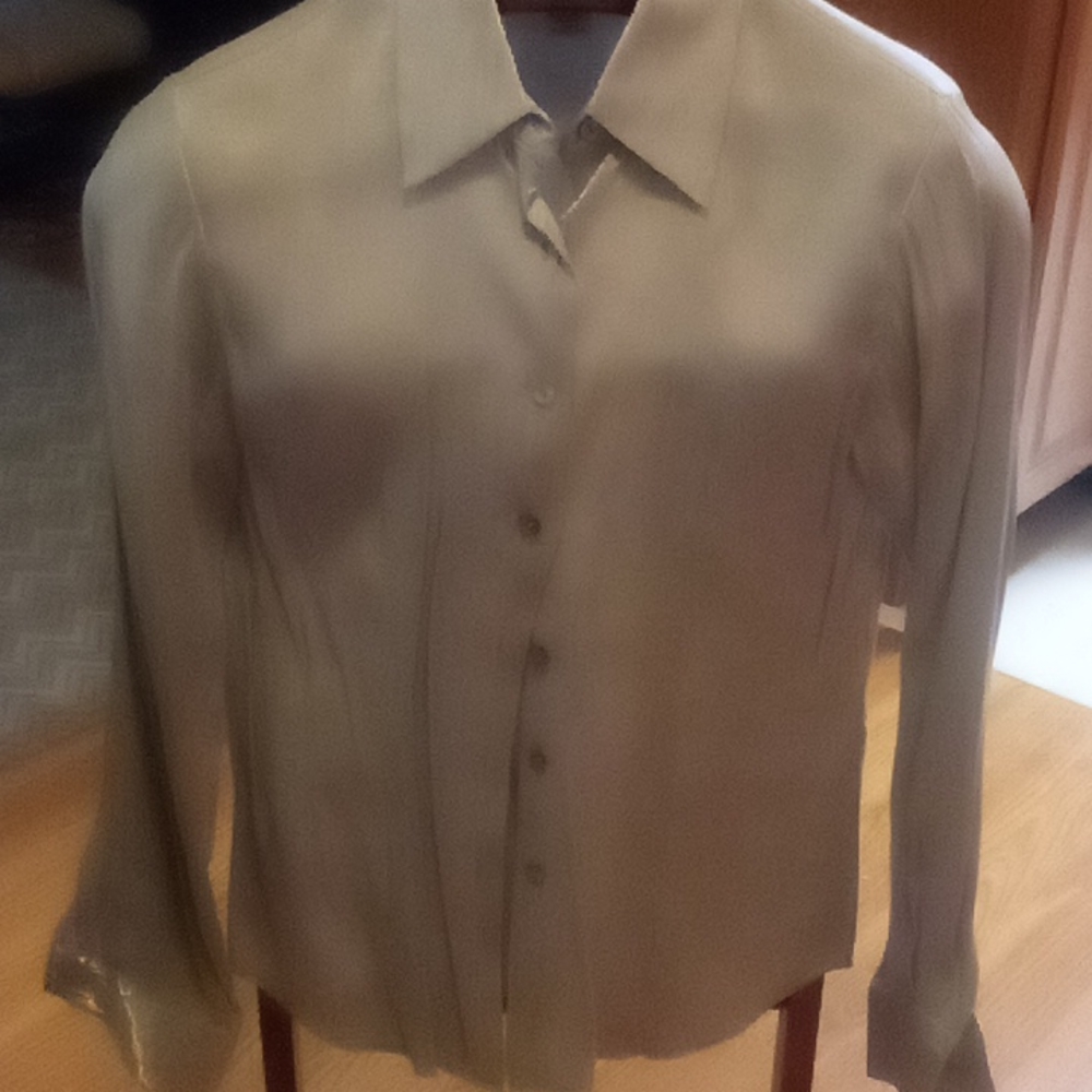Ann Taylor silver holiday blouse